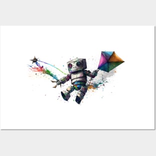 Robot Fling Kite Posters and Art